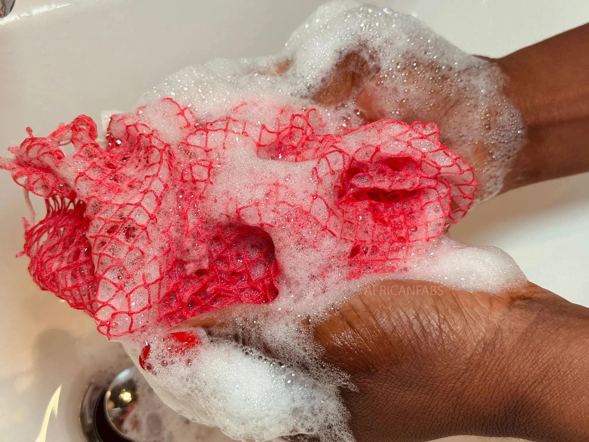 African Net Sponge Sapo Dark Pink - Image 3