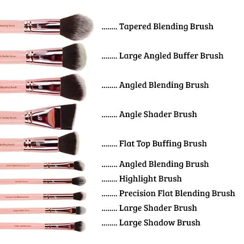 Pink &amp; Rose Gold 10 pcs. Sculpt &amp; Contour Set - Image 3