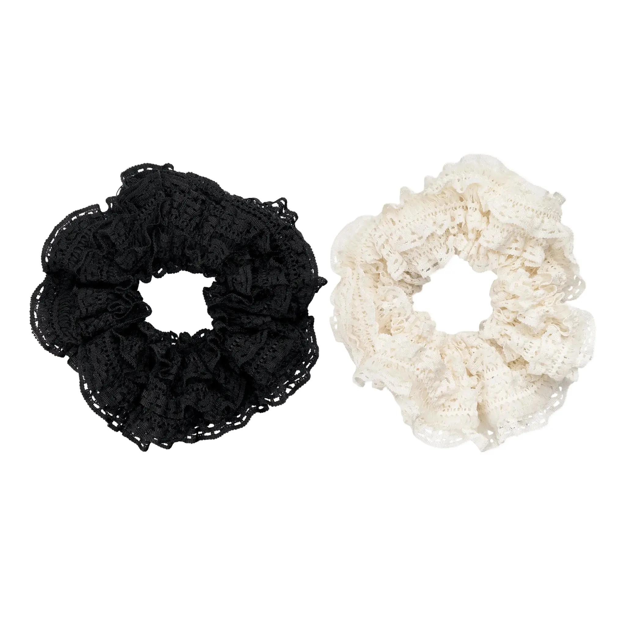 Lace Scrunchies Black & White