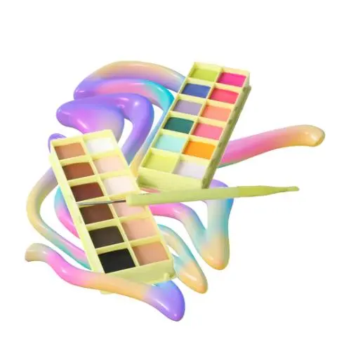 Color Case Cosmetic Paint Palette &amp; Brush Set The Essentials - Image 3