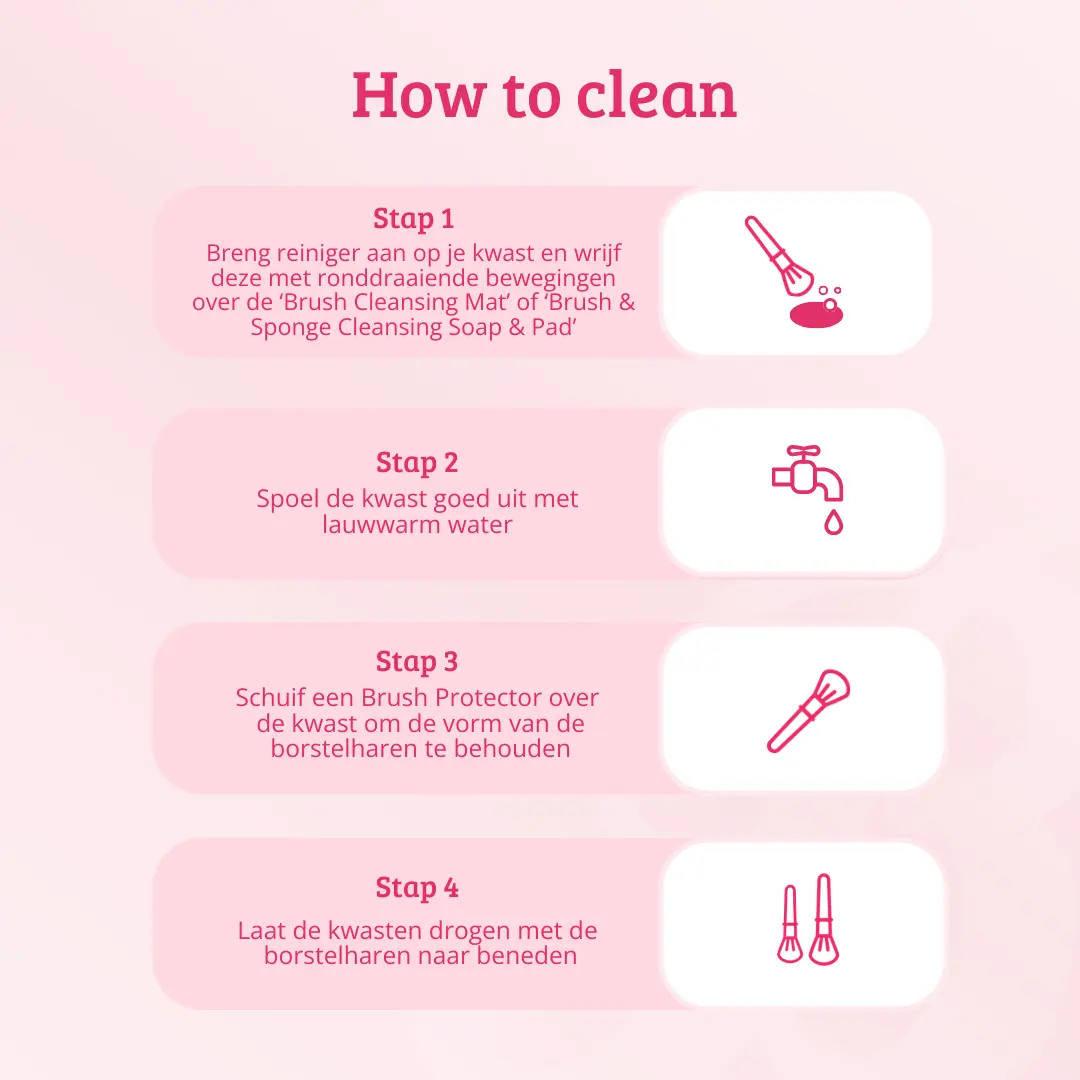 Soft Pink & Gold Flat Top Buffing Brush - Image 6
